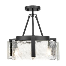 Golden 3164-3SF BLK-HWG - Golden Lighting Aenon 3-light Semi-Flush Mount in Matte Black